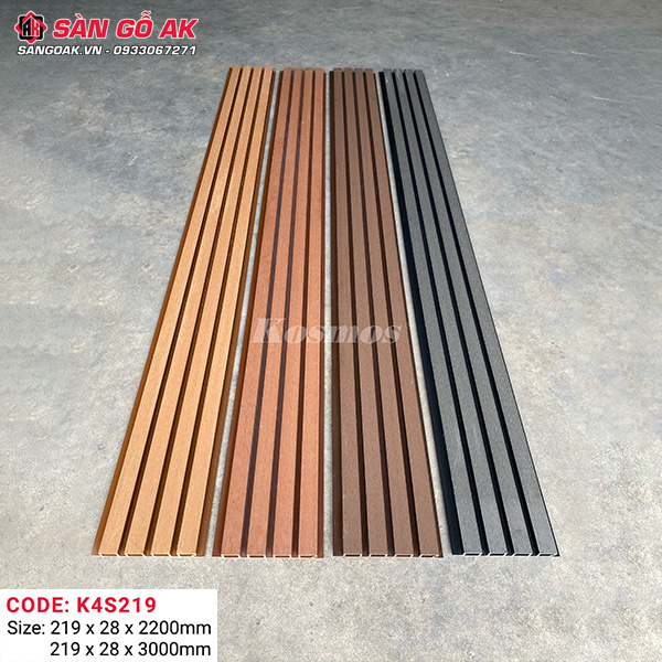 Lam sóng gỗ nhựa ngoài trời Kosmos K4S219X2.2M Copper Brown